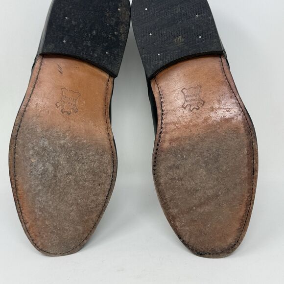 Hitchcock Windsor Dress Shoes Mens 7.5 5E Wide Black Leather Wingtip Derby